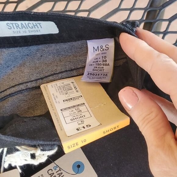 M&S Denim Mid Rise & Straight Sz. 28x28.5 Blue Jeans - Picture 3 of 14